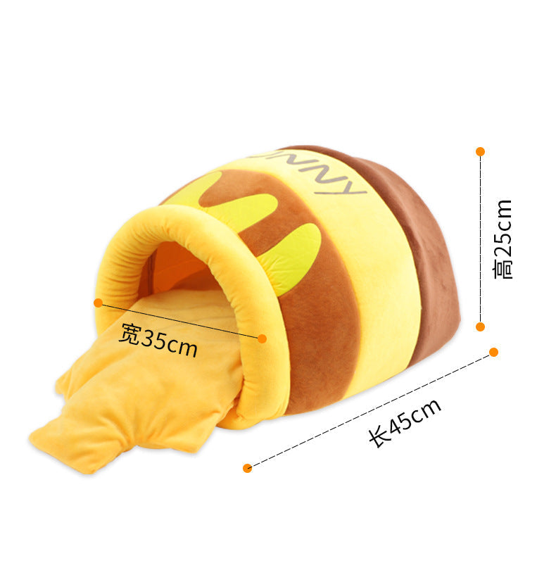 Warm Honey Pot Pet Bed for Cat & Dog