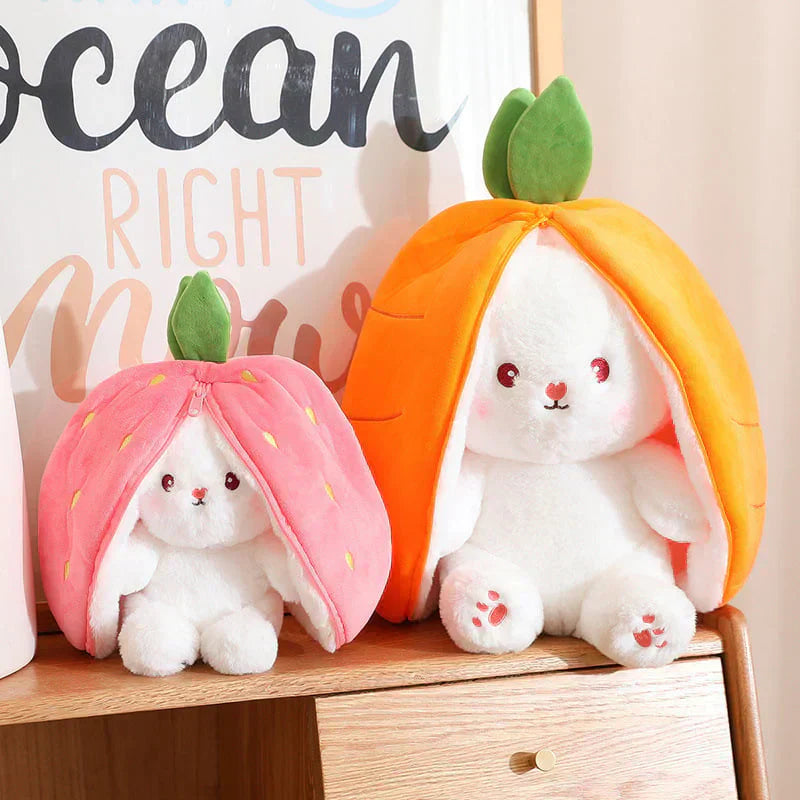 🐇 Easter Sale: 50% OFF!!💥Strawberry Bunny Transformed into Little Rabbit🎀 Fruit Doll Plush Toy🐰
