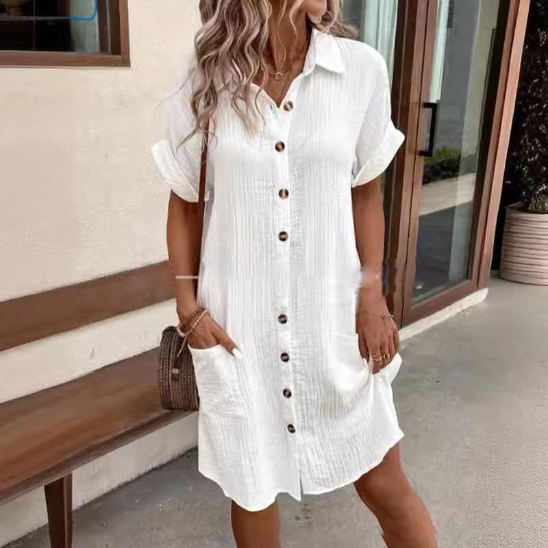 ๐50% OFF! ๐โจWomenโs Summer Midi Dress โ Breezy, Flattering & Effortlessly Chic! Lightweight Button-Down with Pockets ๐ฌ๐งโ๏ธ