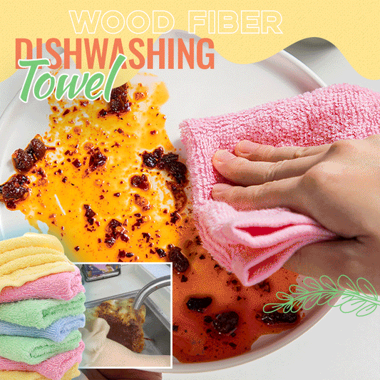 🌿5A-Grade Antibacterial Oil-Resistant Wood Fiber Multi-Purpose Dish Cloth