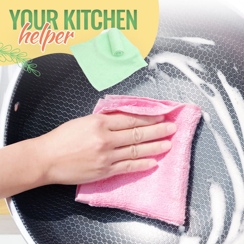 🌿5A-Grade Antibacterial Oil-Resistant Wood Fiber Multi-Purpose Dish Cloth