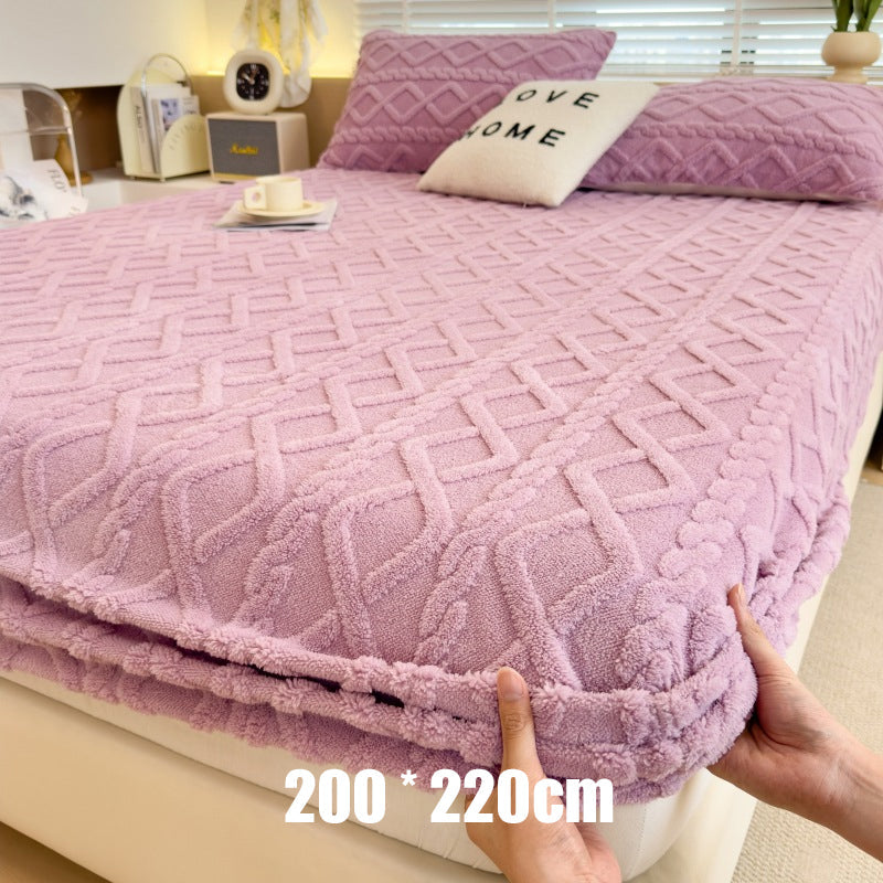 🛏️ Save 50%! ✨ 360° Plush Knit Fitted Sheet – All-around stretch & cozy ✨