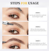BUY 1 GET 1 FREEš3D Waterproof Microblading Eyebrow Pen 4 Fork Tip Tattoo Pencil