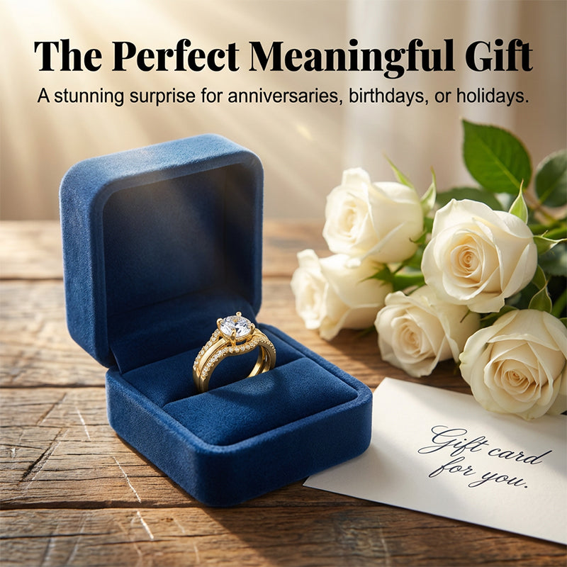 🔥2026 Hot sale 50% OFF🔥2-in-1 Gold-Tone Zirconia Open Ring