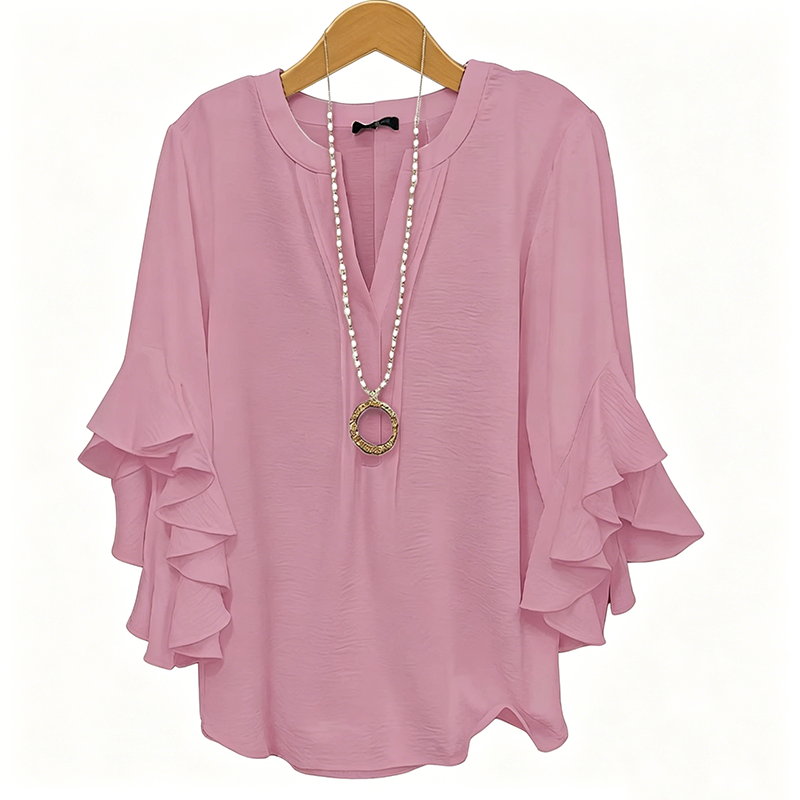 ๐ธ LIMITED-TIME 50% OFF! โจ V-Neck Ruffled Sleeve Top โ Flowy, Lightweight, Elegant Casual Blouse for Women ๐ฟ
