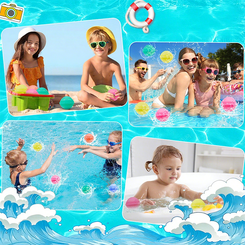 12 PCS Non-Magnetic Silicone Water Balloon Toy