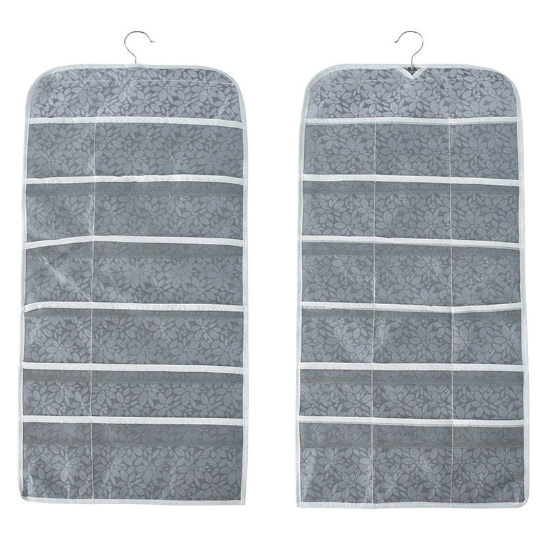 🧦 Double-Sided Hanging Storage Organizer – 24 Pockets, Breathable Fabric, Perfect for Underwear, Socks & Accessories 🏠