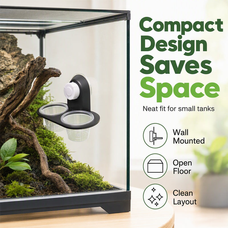 Double Reptile Feeding Ledge with Bowls
