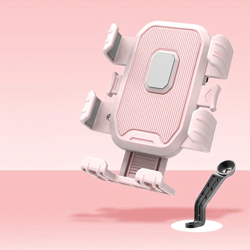 🚴 Universal Bike Phone Mount: One-Click Lock, Dual-Layer Rubber, Shock-Absorbing, 360° Rotation