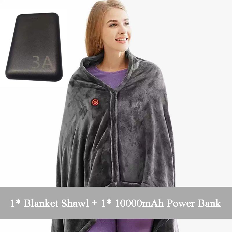 🧥 50% OFF! ♨️ USB Heated Flannel Blanket – Shawl design & cosy warmth ✨
