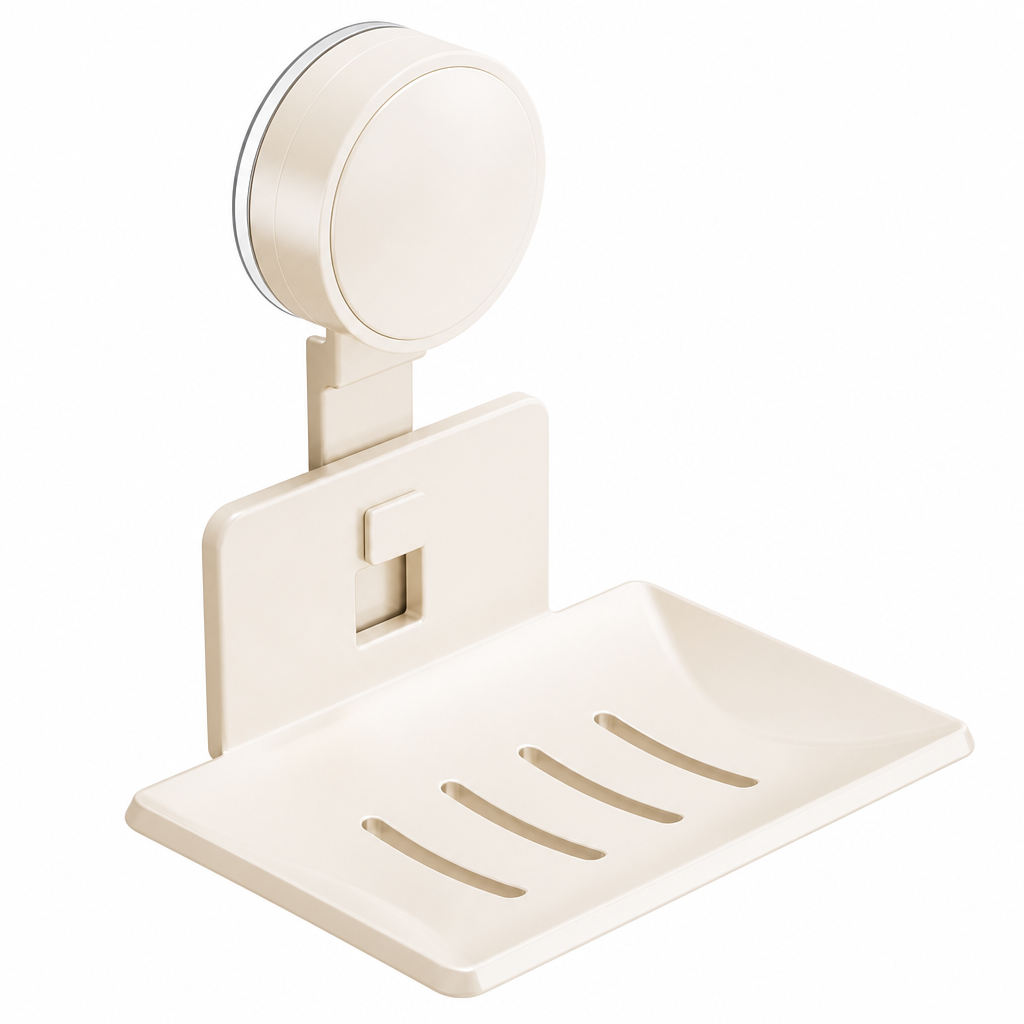 ⏰Vacuum Suction Soap Dish: V-Shaped Drainage, Rustproof Aluminum, No Drilling, Twist-Lock🧼