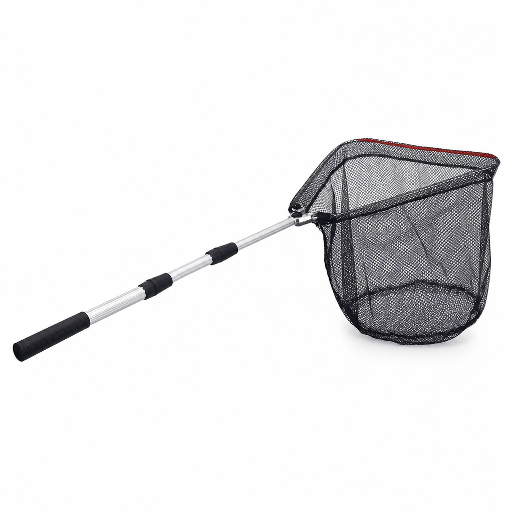 Aluminum Alloy Telescopic Folding Triangular Fishing Landing Net Floating Reinforced Hand Net for Lure Fishing