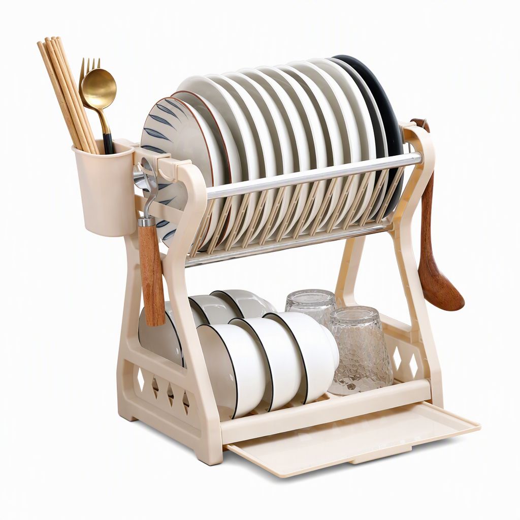 🍽️ LIMITED-TIME 50% OFF! ⚡ Multi-Layer Steel Dish Drying Rack – Vertical Storage, Drip Tray, Tool-Free Install ✨