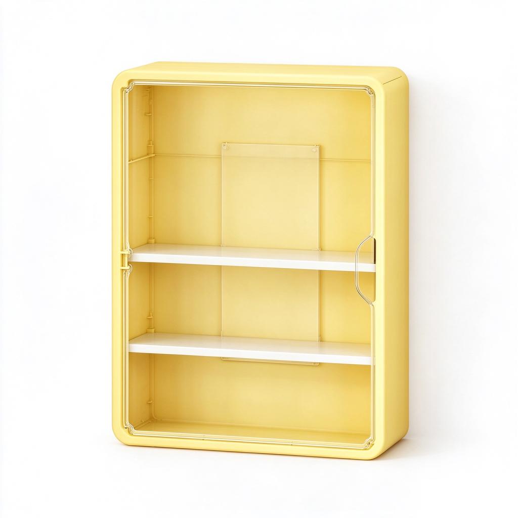 Wall Mounted Clear Action Figure Display Case and Storage Organizer with Two Shelves