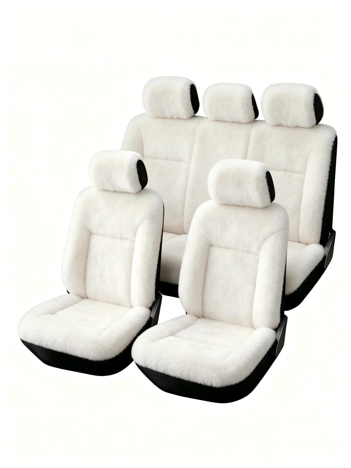 Universal Winter Warm Plush Car Seat Covers Solid Color Comfortable Car Seat Cushion Set