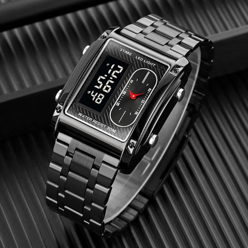 ⏳Limited Time Special 50% OFF💥🎁Men's Square Creative Dual-Movement Multifunctional Sports Watch