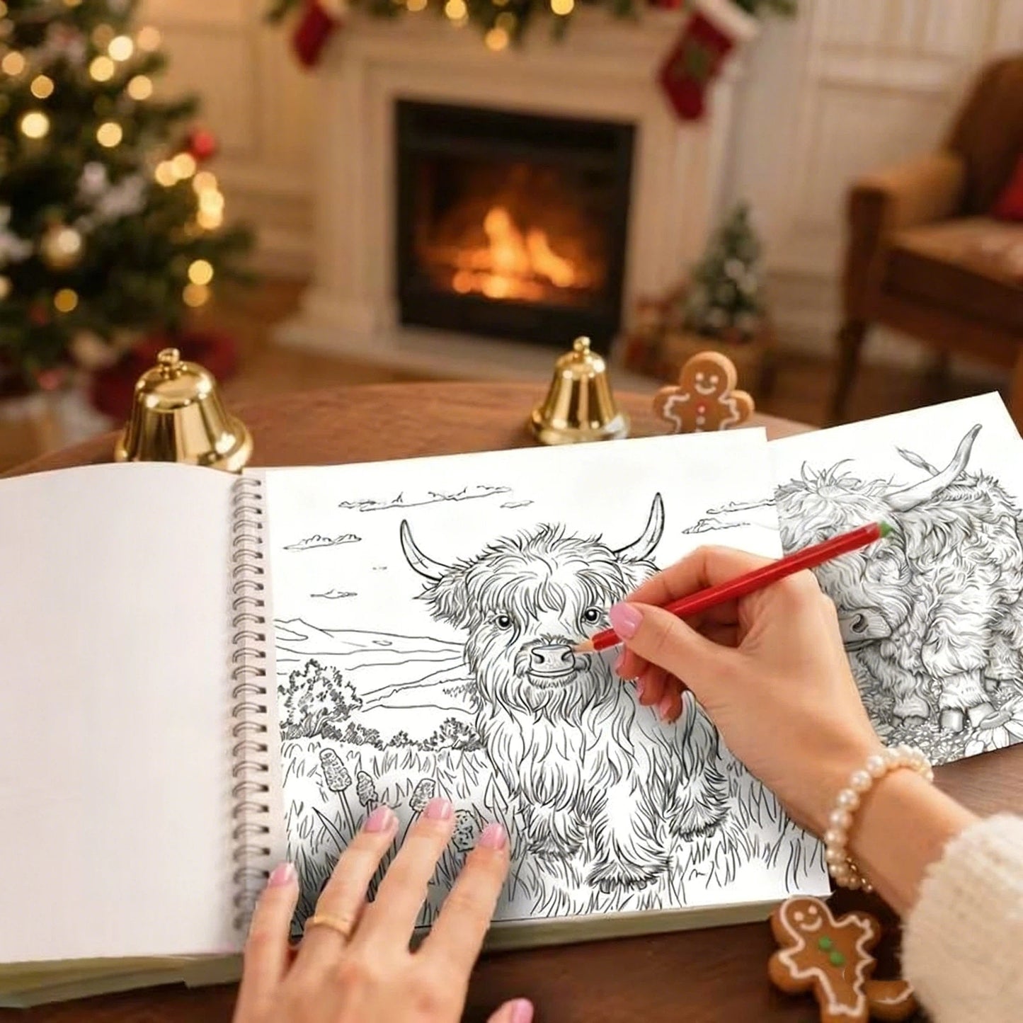 🎄Only ￡11.99!!!🎅2025 Christmas Sale - 50% OFF🐮Highland Cow Coloring Book