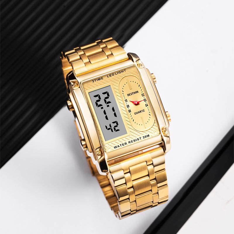 ⏳Limited Time Special 50% OFF💥🎁Men's Square Creative Dual-Movement Multifunctional Sports Watch