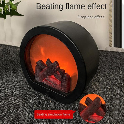 🔥Smart Touch Electric Fireplace Lamp, Decorative Fireplace Lantern LED Light, Simulation Light with Touching Switch, USB/Battery Powered Fireplace Light for Home Room Decor