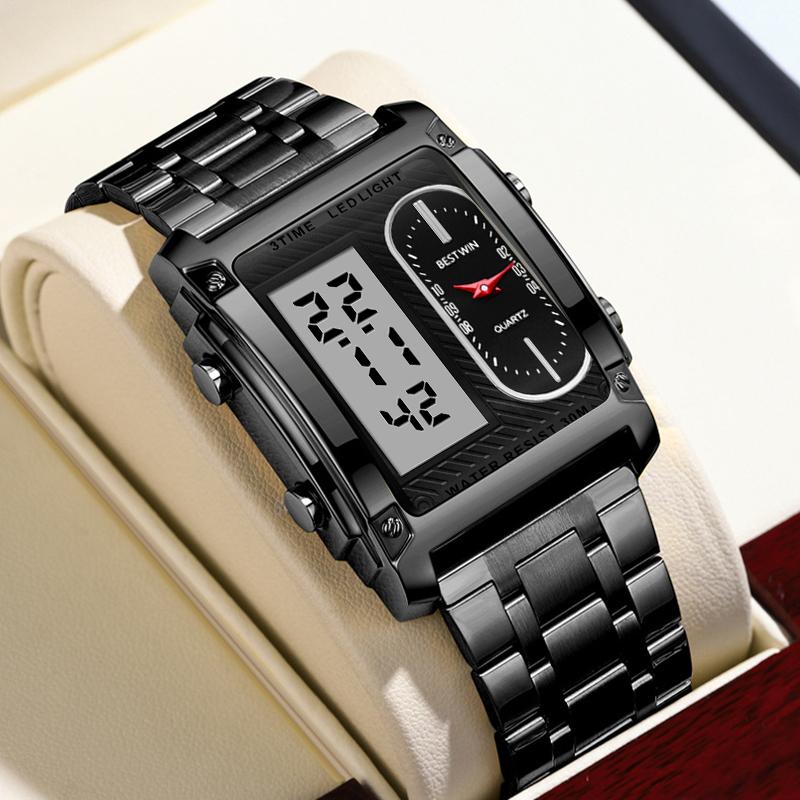 ⏳Limited Time Special 50% OFF💥🎁Men's Square Creative Dual-Movement Multifunctional Sports Watch