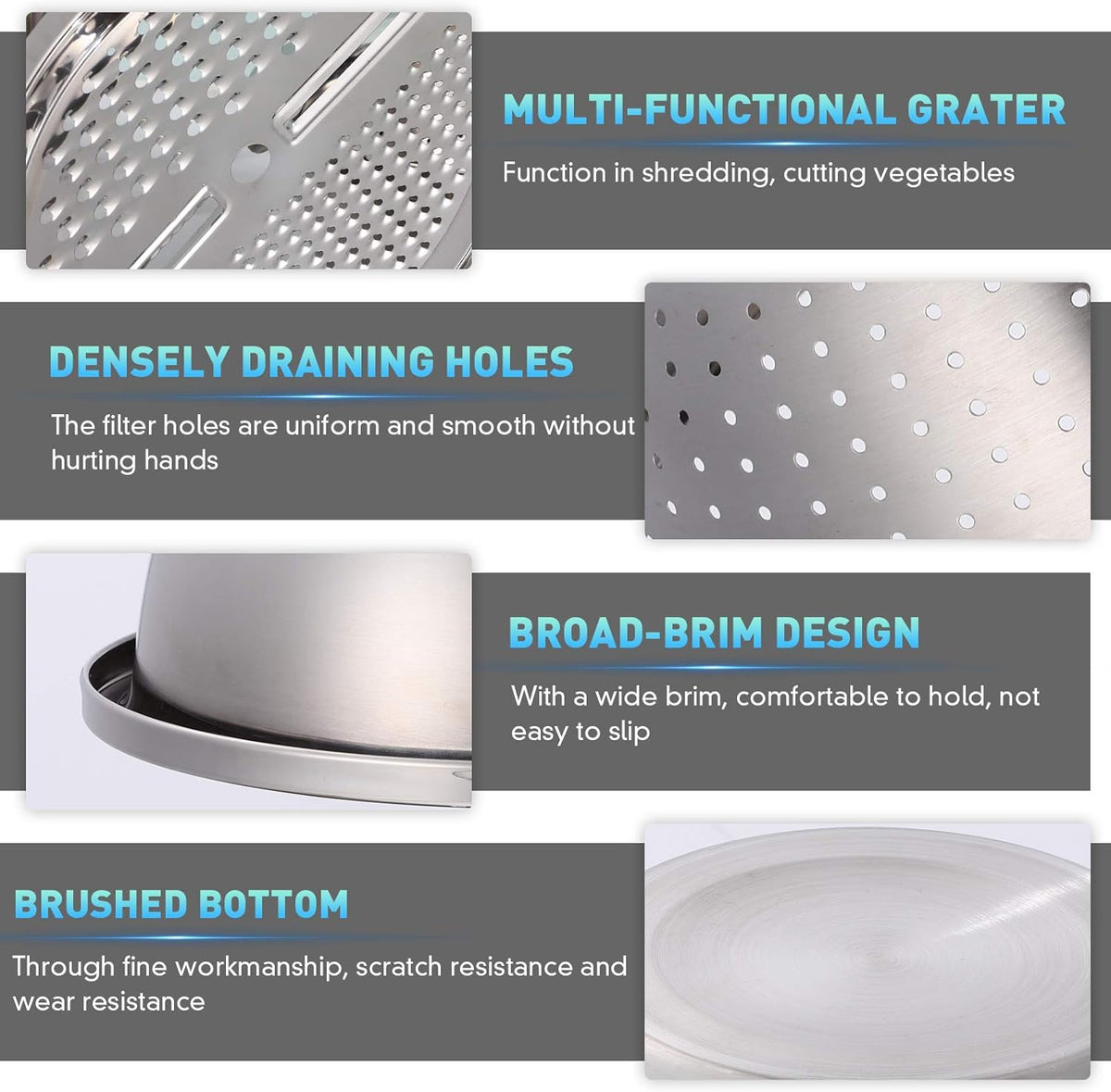 🥗 LIMITED-TIME 50% OFF! ✨ 3-in-1 Stainless Steel Grater Bowl – Multi-function, Space-saving, Easy-clean 🧀