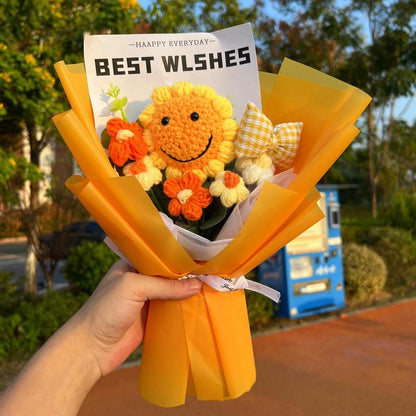 Handmade Knitted Sunflower Bouquet