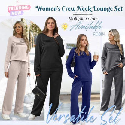 🥳2026 HOT SALE🥳💞60K+ SOLD!✨Women's Crew Neck Top & Drawstring Pants Set