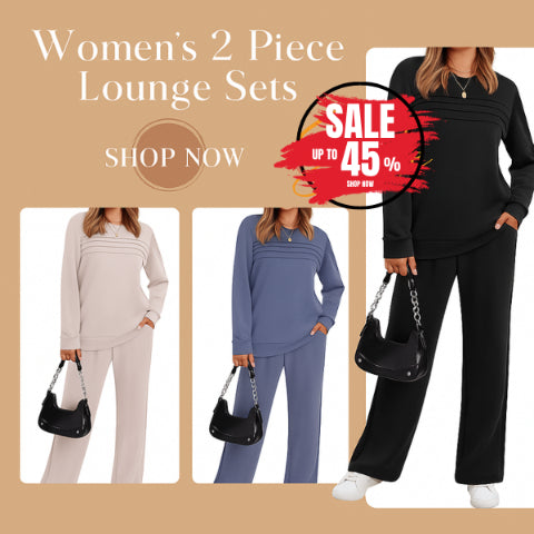 🥳2026 HOT SALE🥳💞60K+ SOLD!✨Women's Crew Neck Top & Drawstring Pants Set