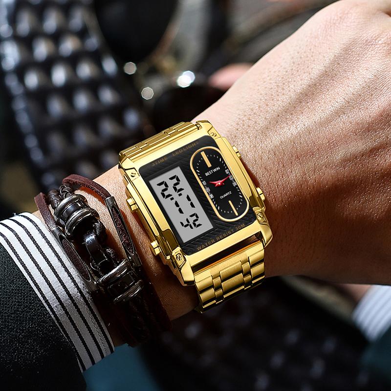 ⏳Limited Time Special 50% OFF💥🎁Men's Square Creative Dual-Movement Multifunctional Sports Watch