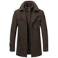 Men's Business Woolen Coat Fashion Double Neck Medium And Long Woolen Coat