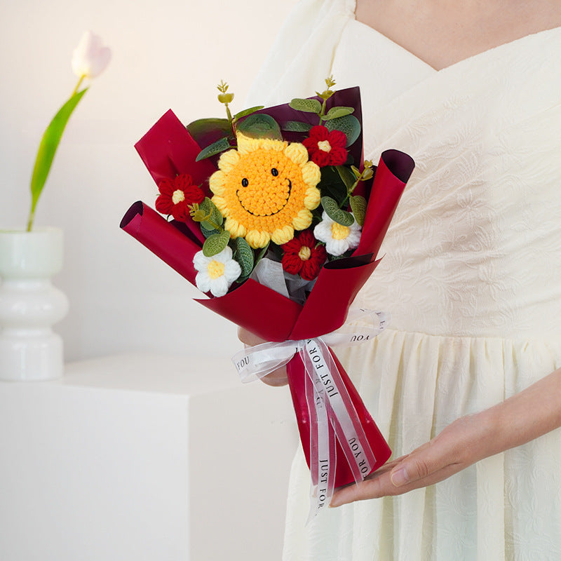 Handmade Knitted Sunflower Bouquet