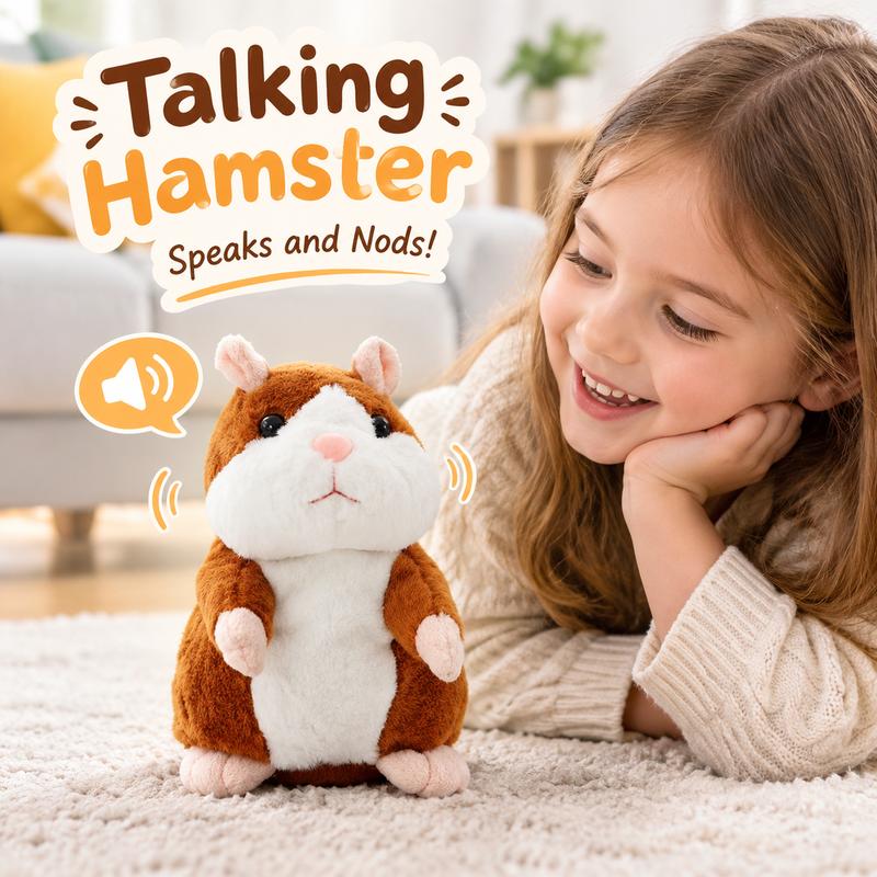 🐹 50% Off Now ✨ Talking Hamster Plush Toy — Repeats Your Voice & Bobs Its Head 🎁