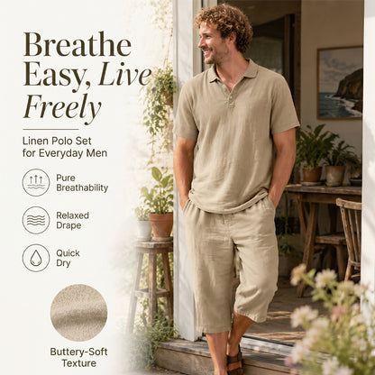 💥 50% OFF 👚Men's Linen Shirt and Casual Pants Set