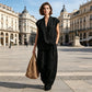 Women's Halter V-Neck Sleeveless Top & Wide Leg Pants 2 Piece Set