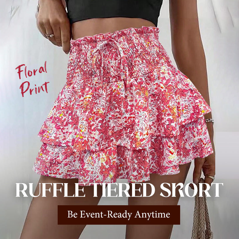 😍LAST DAY PROMOTION - 49%OFF💕Lightweight Slimming Floral Ruffle Tiered Skirt✨