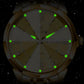 Men's Diamond-Studded Crystal Mirror-Finish Gold Steel Strap Watch