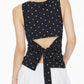 👗🎀 Women's Polka Dot Tank Top, Summer Sleeveless Knot Design, Y2K Style, Slim-Fitting, Round Neck, Back Tie, Casual Wear