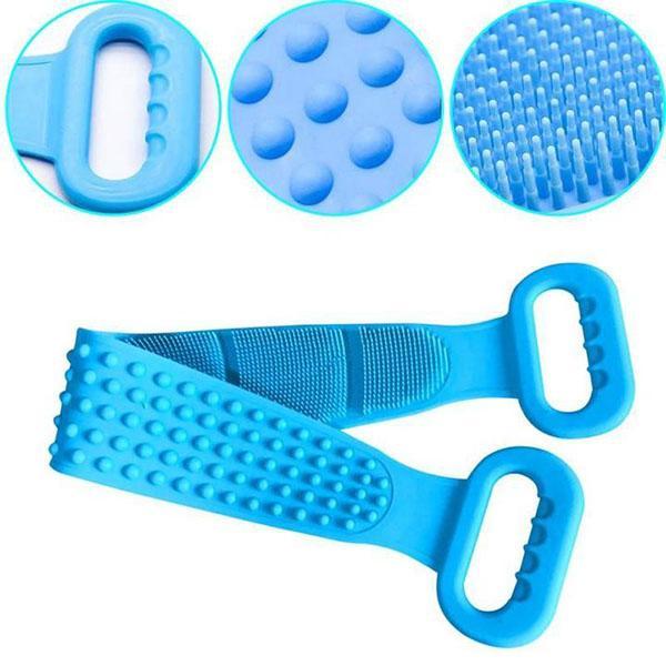 🧼Double-Sided Silicone Back Scrubber, Exfoliating Body Brush Strap, Gentle Bathing Accessory for All Skin Types, Body Brush for Showering, Flexible Silicone Body Brushes