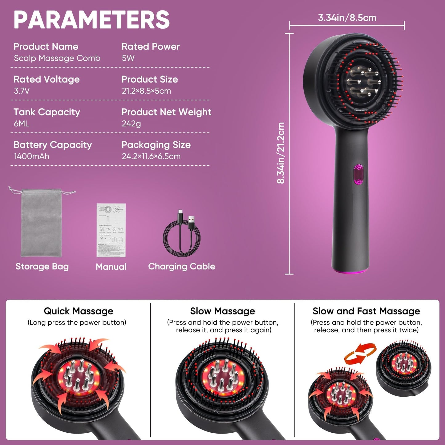 🎀Hot Sale 50% OFF 🎁 Electric Guided Liquid Conditioning Hair Massage Comb