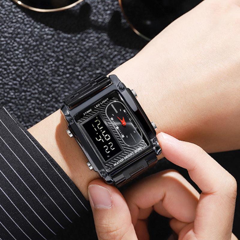 ⏳Limited Time Special 50% OFF💥🎁Men's Square Creative Dual-Movement Multifunctional Sports Watch