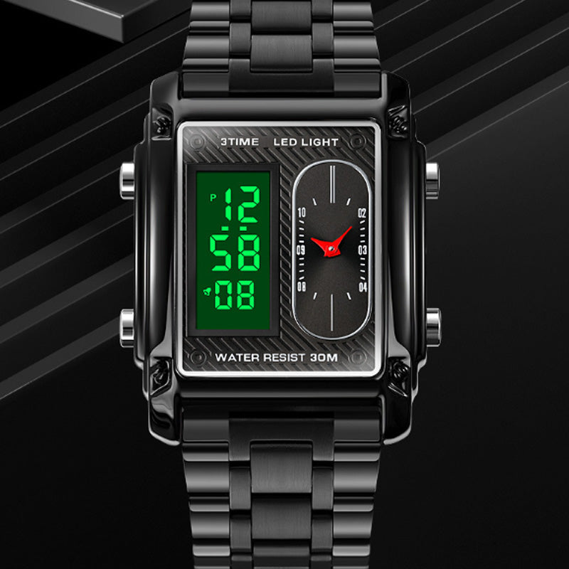 ⏳Limited Time Special 50% OFF💥🎁Men's Square Creative Dual-Movement Multifunctional Sports Watch
