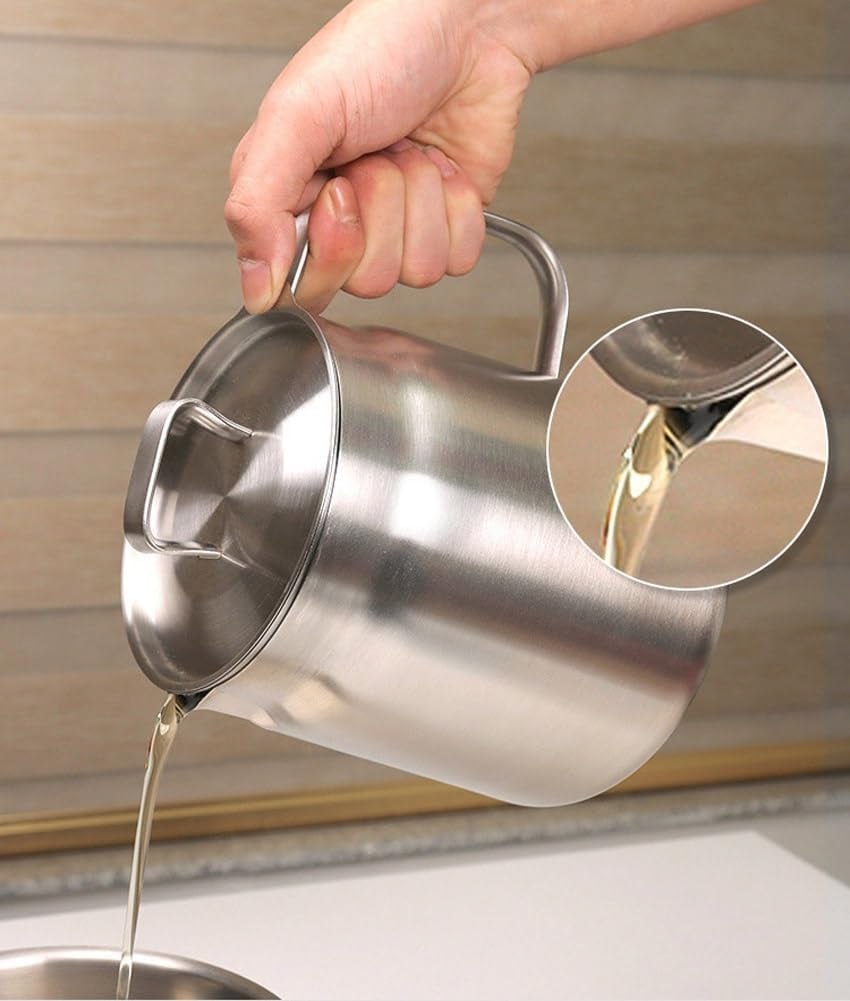 Strain & Reuse Oil Instantly! 2-in-1 Stainless Oil Strainer Pot