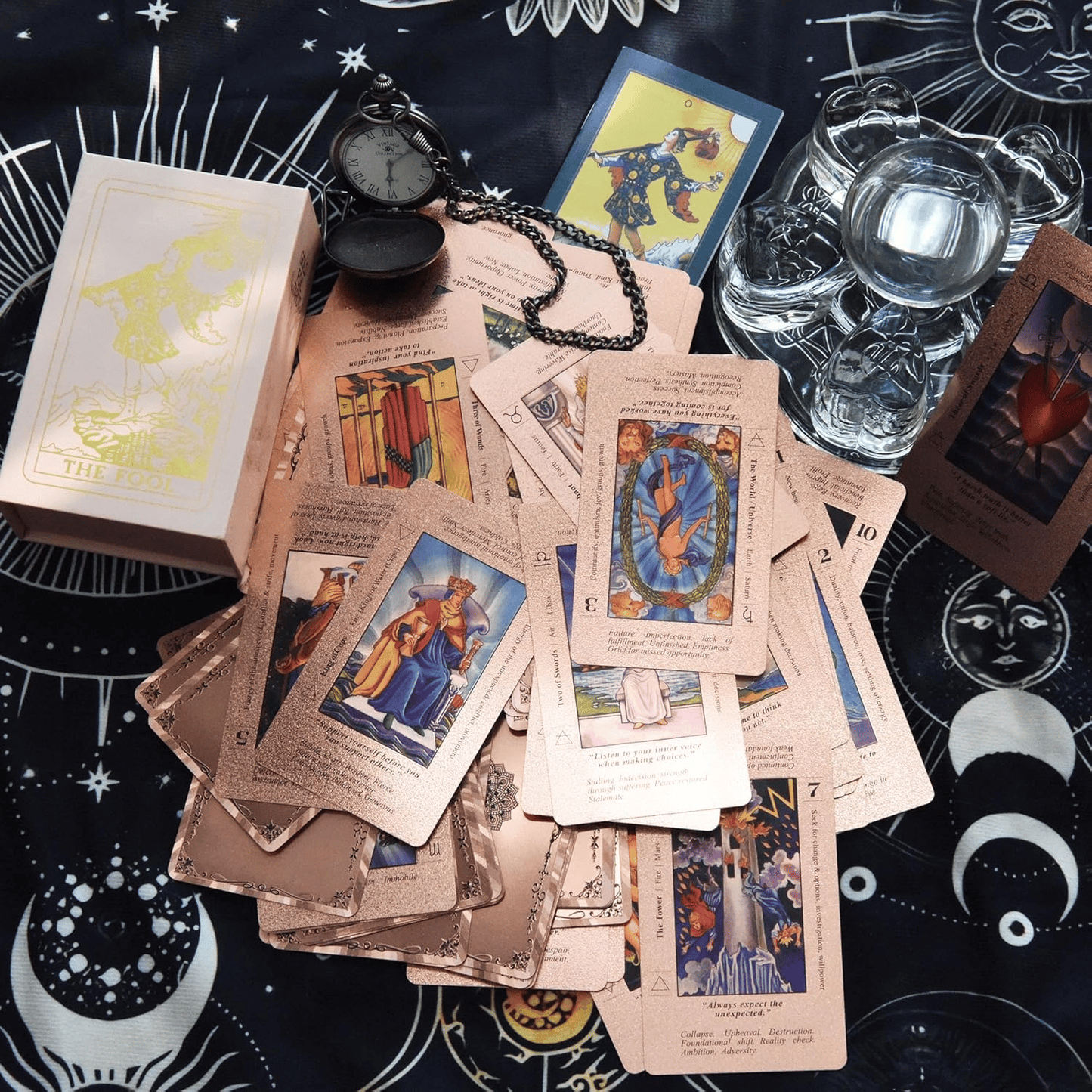🔮 50% OFF NOW! ✨ Witchy Cauldron Tarot Card Set – Rose Gold Accents, Complete Guide Book & Velvet Pouch 🎴📖