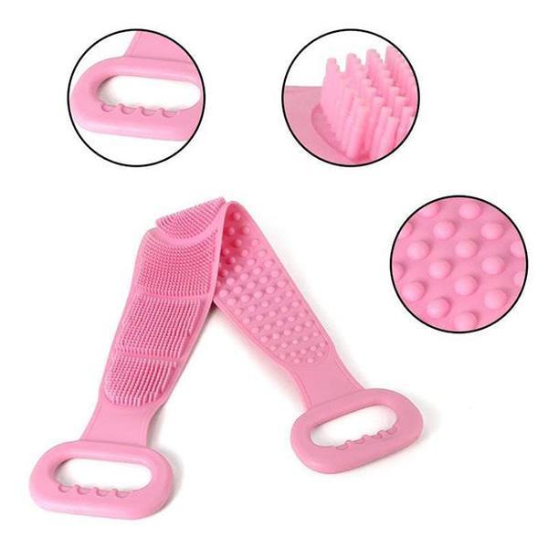 🧼Double-Sided Silicone Back Scrubber, Exfoliating Body Brush Strap, Gentle Bathing Accessory for All Skin Types, Body Brush for Showering, Flexible Silicone Body Brushes