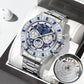 TINAIBIN Twelve Zodiac Signs & Starry Sky Diamond Automatic Skeleton Men's Watch