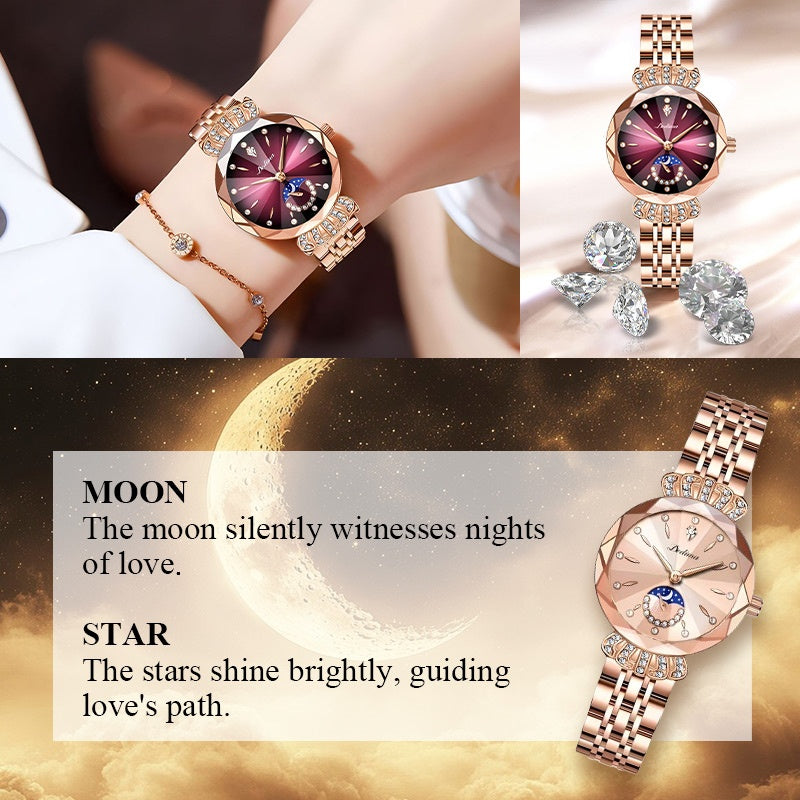 🎀60%OFF New Year Sale🎀Fashionable Diamond Moon Star Watch for Women