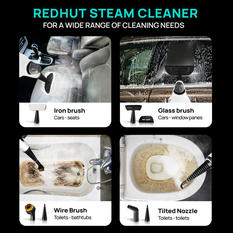 Pressurized Handheld Multi-Surface Natural Steam Cleaner with 12 pcs Accessories, Multi-Purpose Steamer for Home Use, Cleaning Floor, Kitchen,Spring