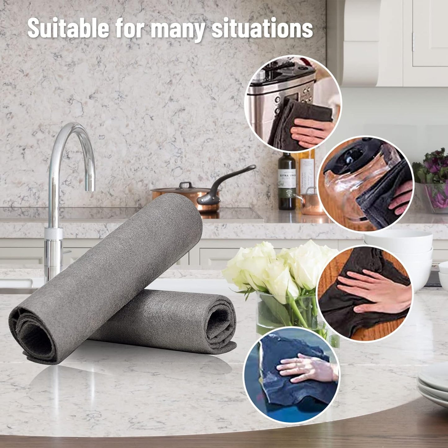✨10 Counts Magic Cleaning Cloth, Reuseable Thickened Streak Free Magic Cleaning Wipes