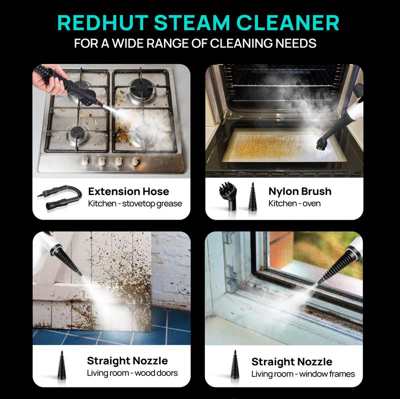 Pressurized Handheld Multi-Surface Natural Steam Cleaner with 12 pcs Accessories, Multi-Purpose Steamer for Home Use, Cleaning Floor, Kitchen,Spring
