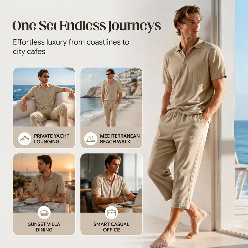 💥 50% OFF 👚Men's Linen Shirt and Casual Pants Set